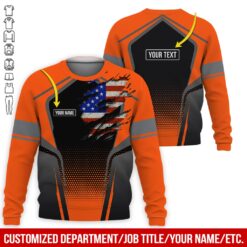 Custom Orange American Workwear Style Hoodie - photo 4