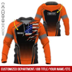 Custom Orange American Workwear Style Hoodie - photo 5