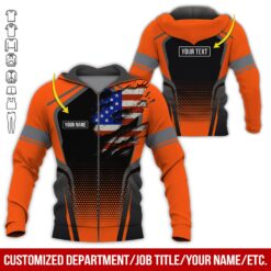 Custom Orange American Workwear Style Hoodie - photo 6