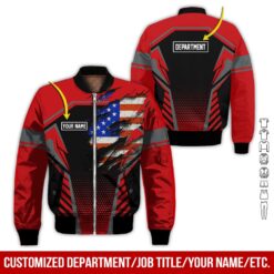 Custom Red American Workwear Style Hoodie - photo 9