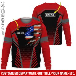 Custom Red American Workwear Style Hoodie - photo 4