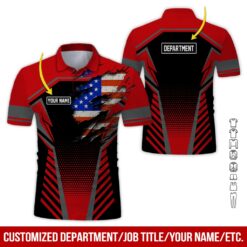 Custom Red American Workwear Style Hoodie - photo 2