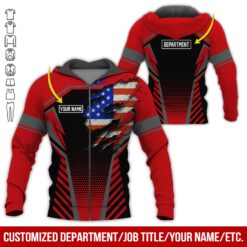 Custom Red American Workwear Style Hoodie - photo 6