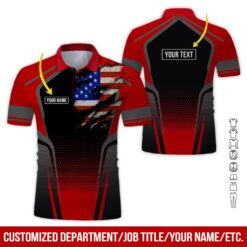 Custom Red American Workwear Style Hoodie - photo 2