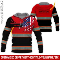 Custom Red Workwear Style Hoodie - photo 5