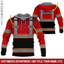 Custom Red Workwear Style Hoodie - photo 5