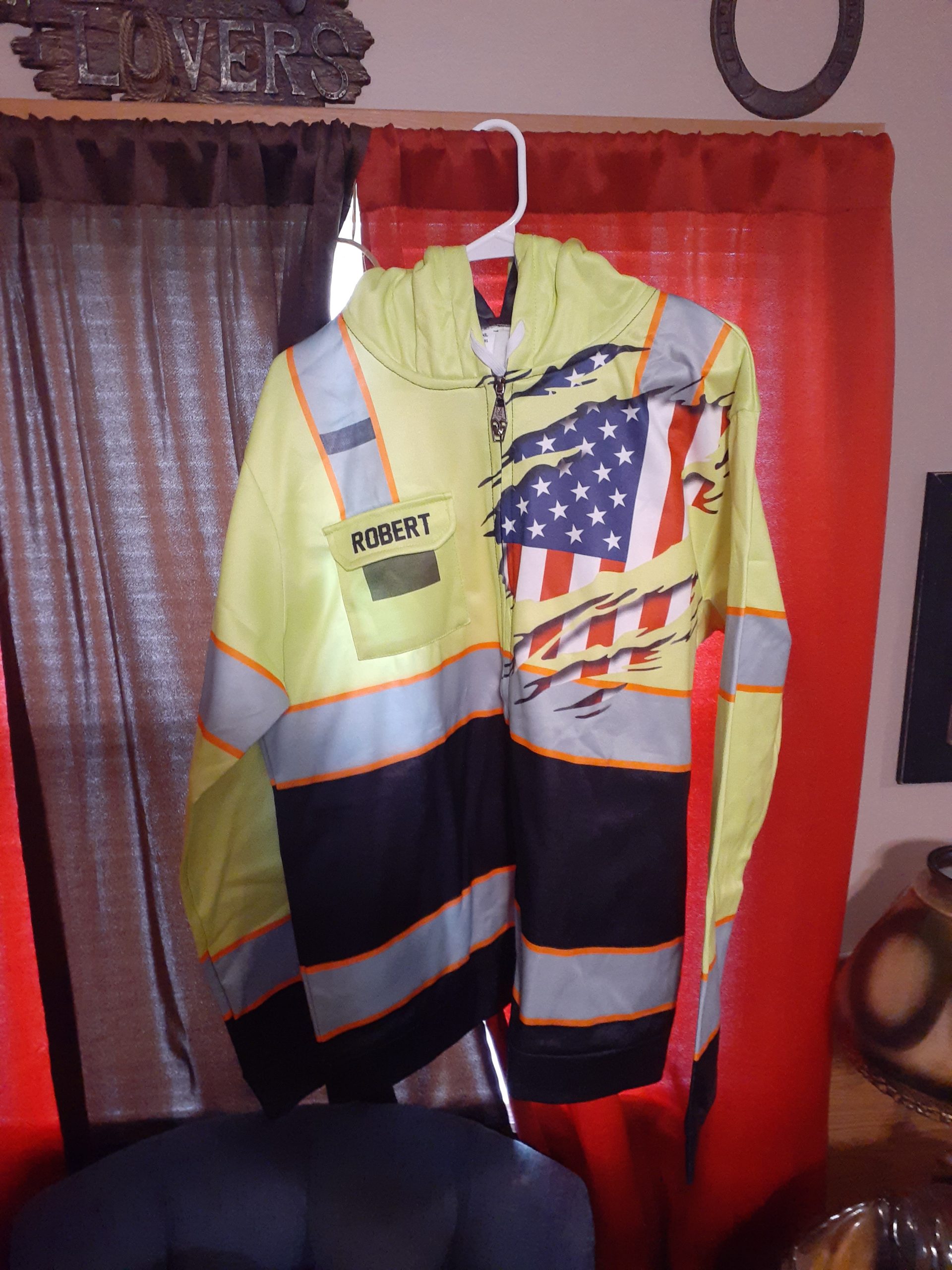 Click to view full screen Pocket - Personalized Name Workwear Style All Over Printed Clothes TN454 photo review