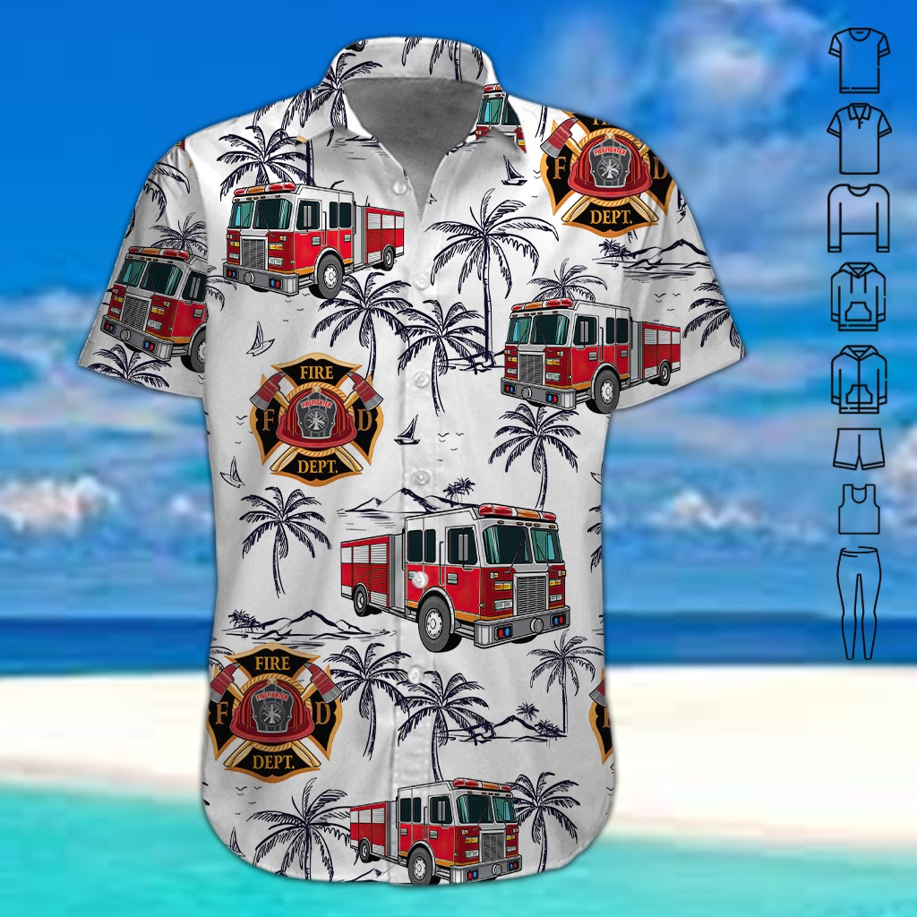Funny Hawaiian Shirts For Men - Firefighter Costume Mens Button Down Short Sleeve Unisex Summer Aloha Shirts