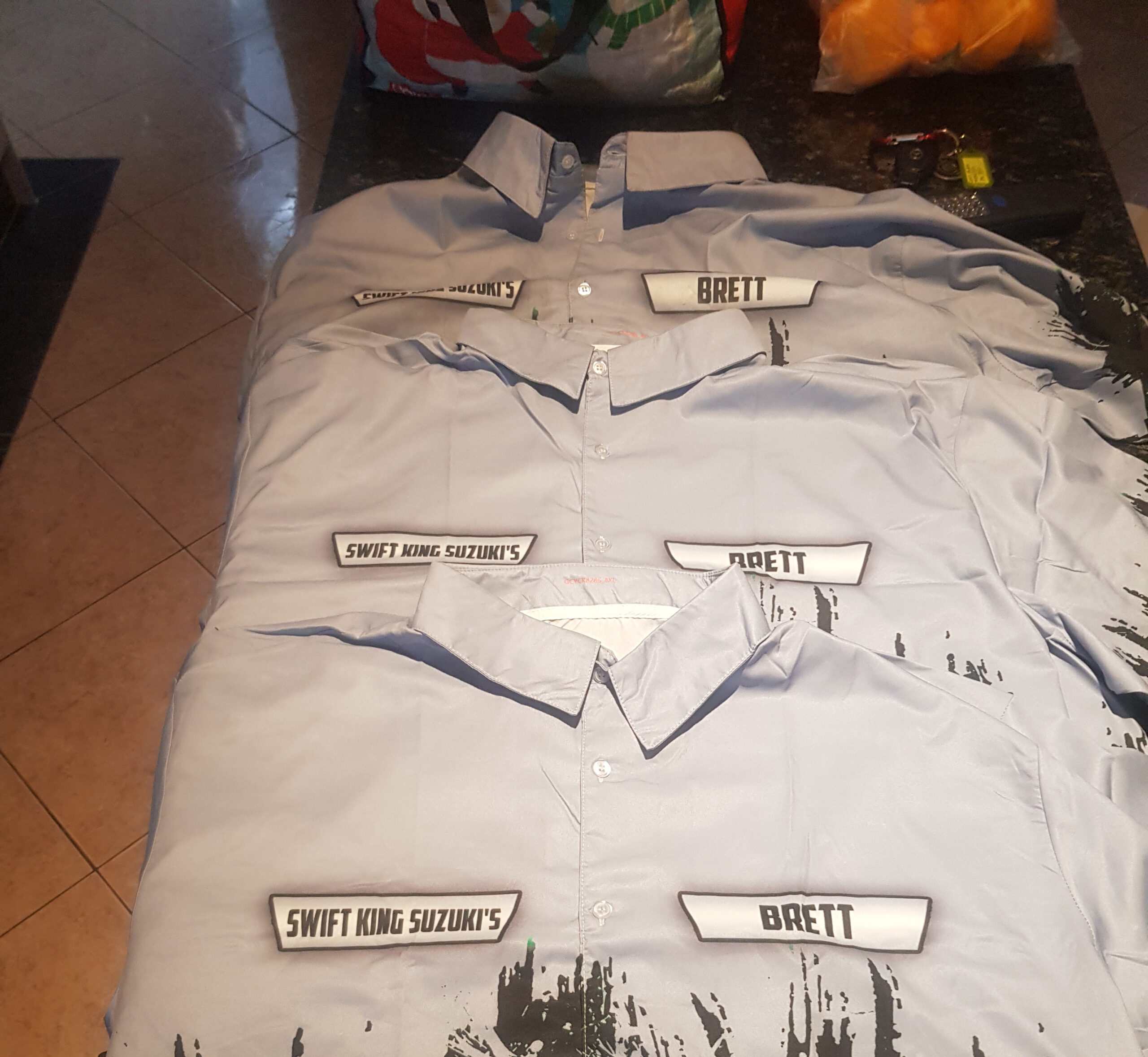 Click to view full screen Personalized Name And Color Semi Truck Uniform All Over Printed Clothes TN577 photo review