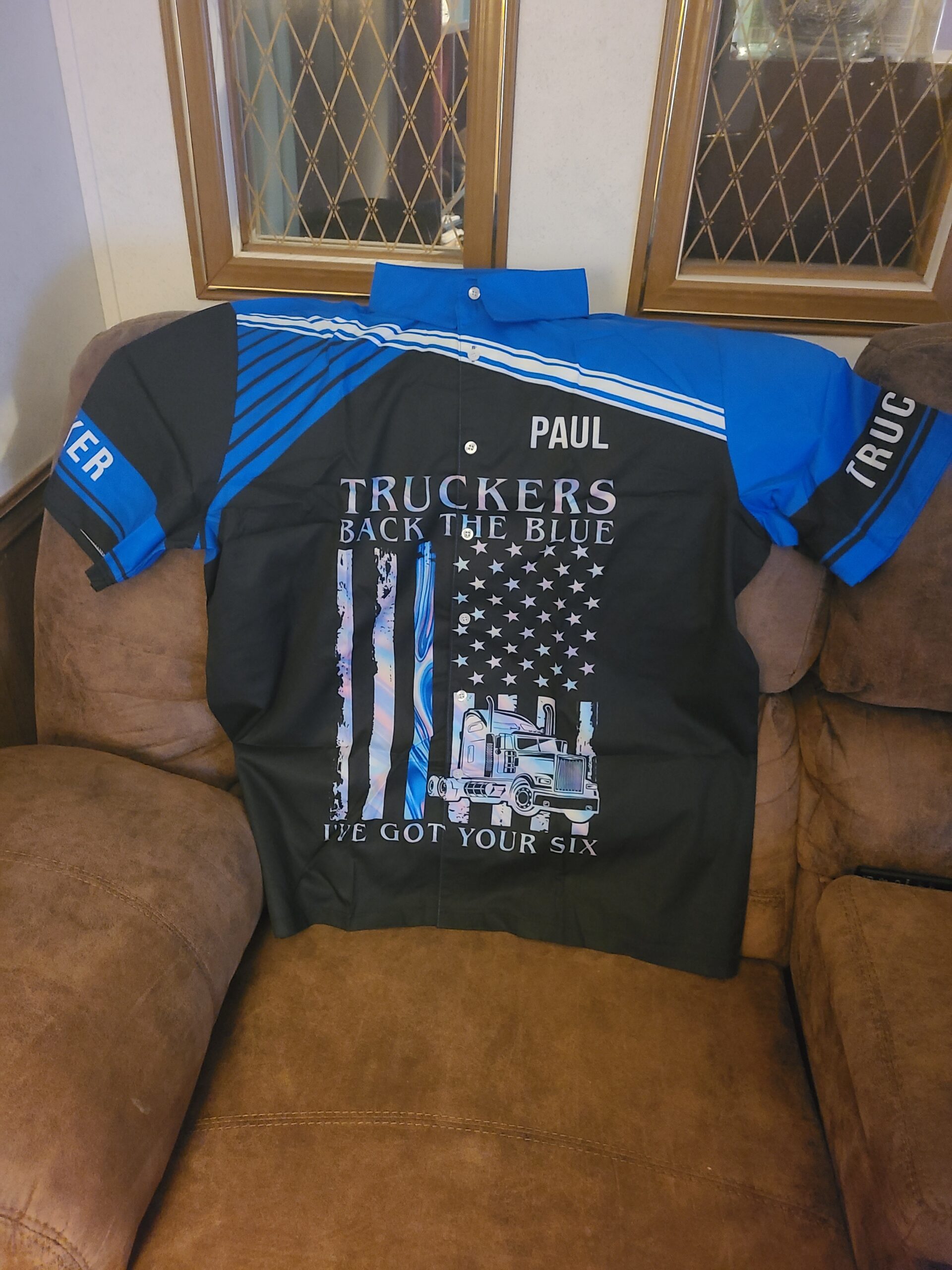Click to view full screen Customized Name Trucker Uniform 3D All Over Printed Clothes SU191 photo review