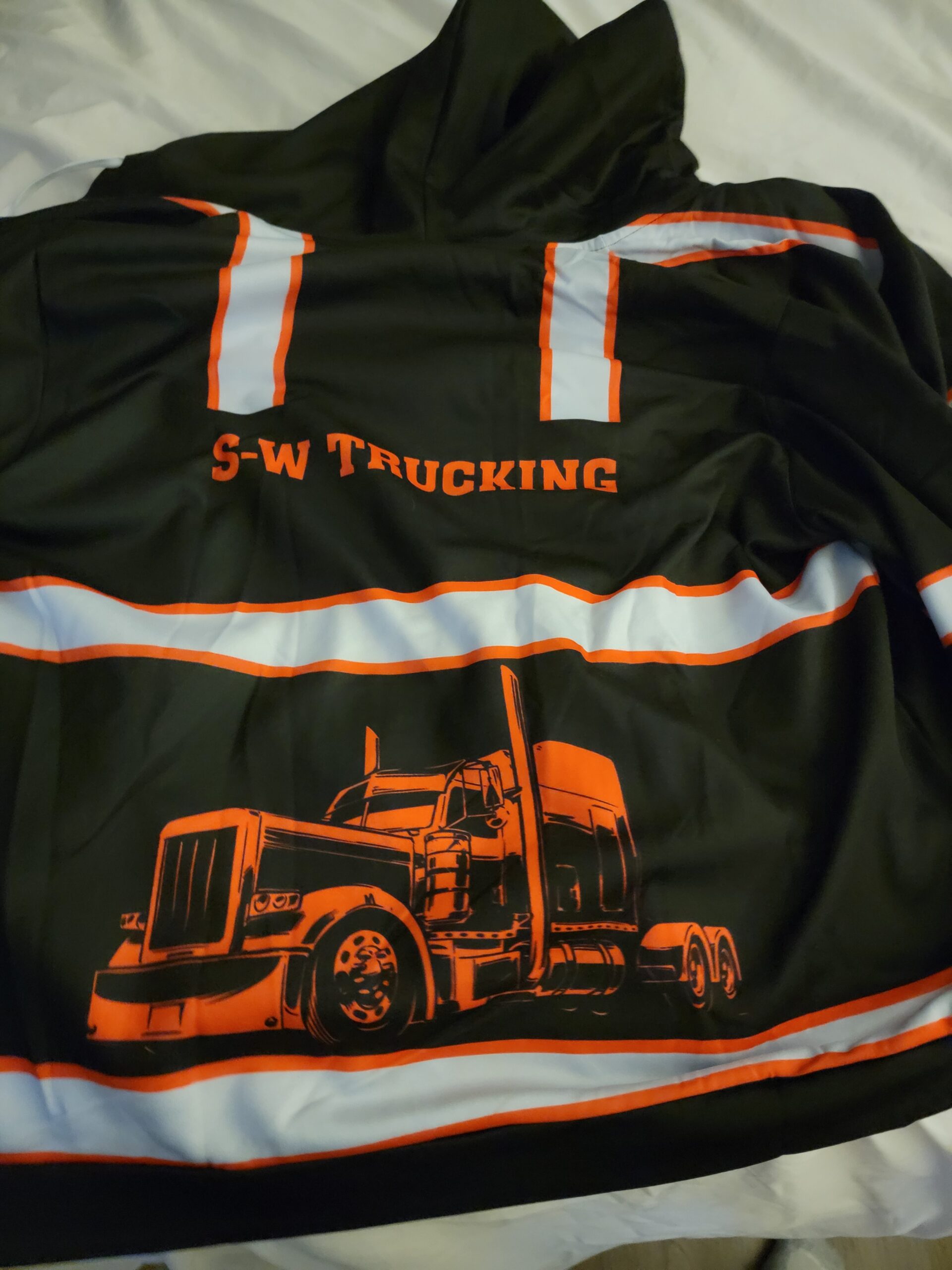 Click to view full screen Personalized Name And Color Semi Truck Uniform All Over Printed Clothes TN587-1 photo review