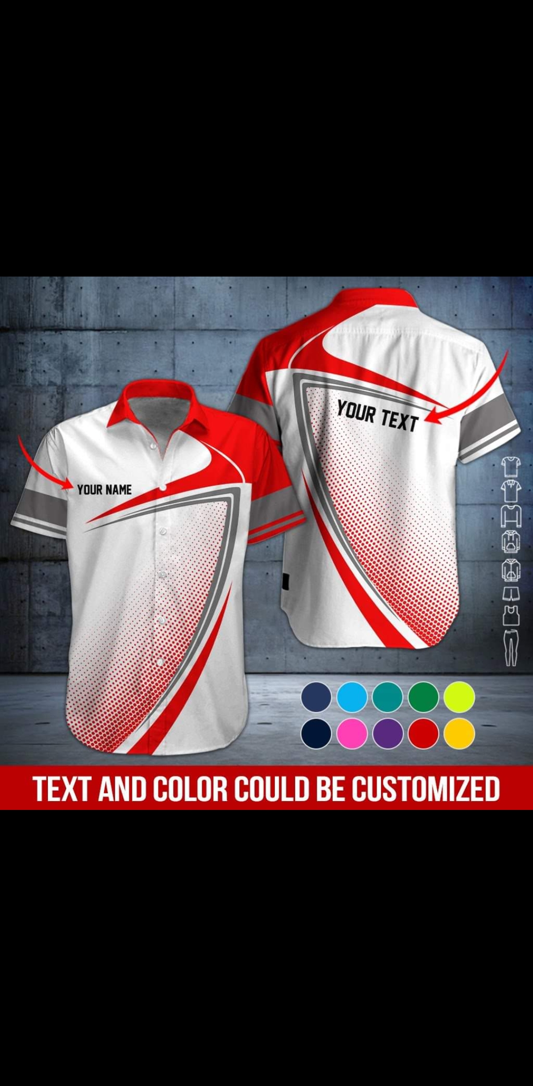 Click to view full screen Custom Text Uniform Full Colors All Over Printed Clothes TN600 photo review