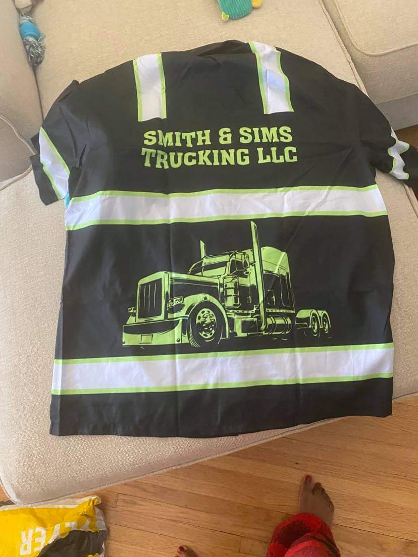 Click to view full screen Personalized Name And Color Semi Truck Uniform All Over Printed Clothes TN587-1 photo review