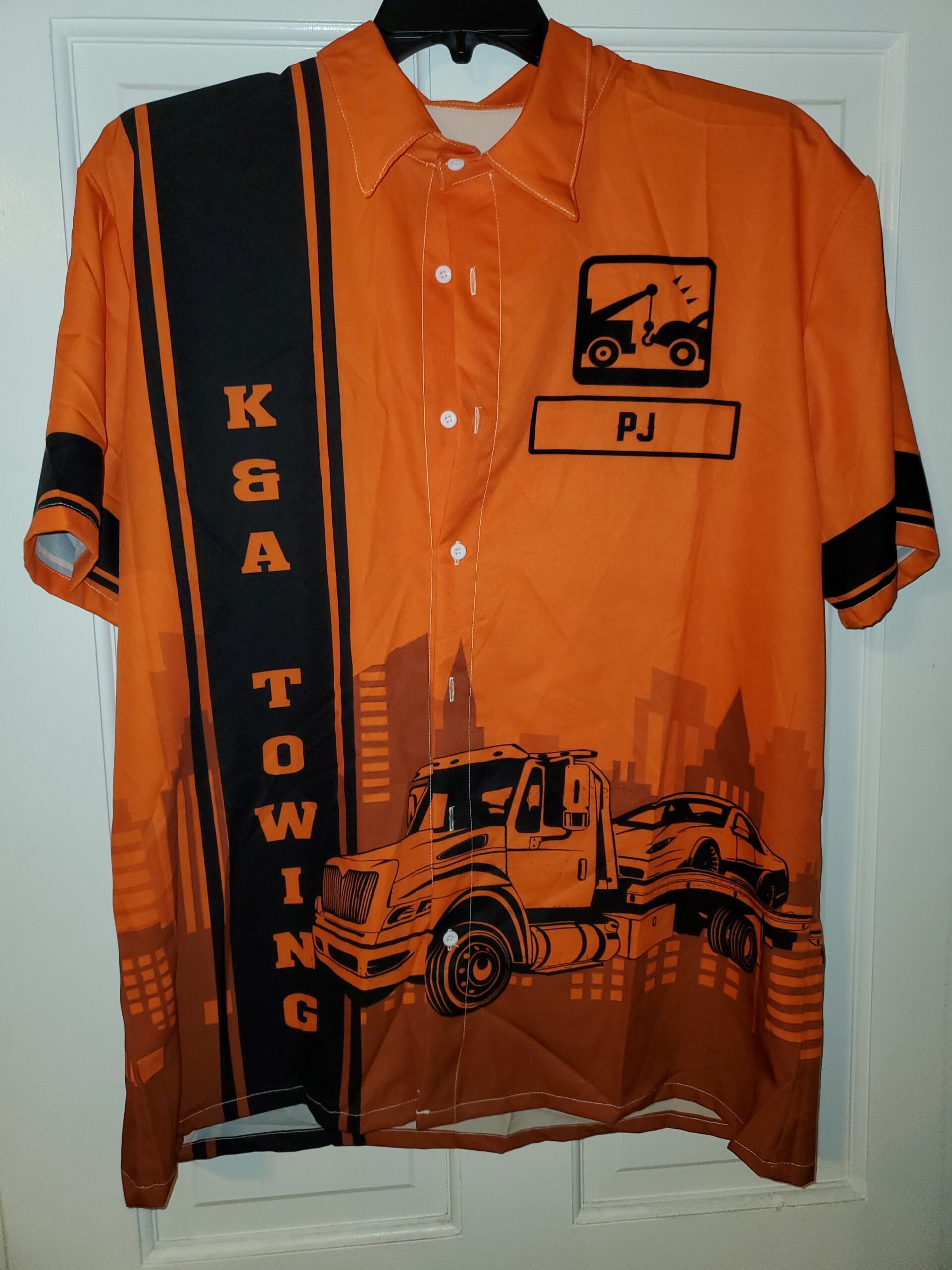 Click to view full screen Custom Name And Color Love Tow Truck All Over Printed Clothes CG501 photo review