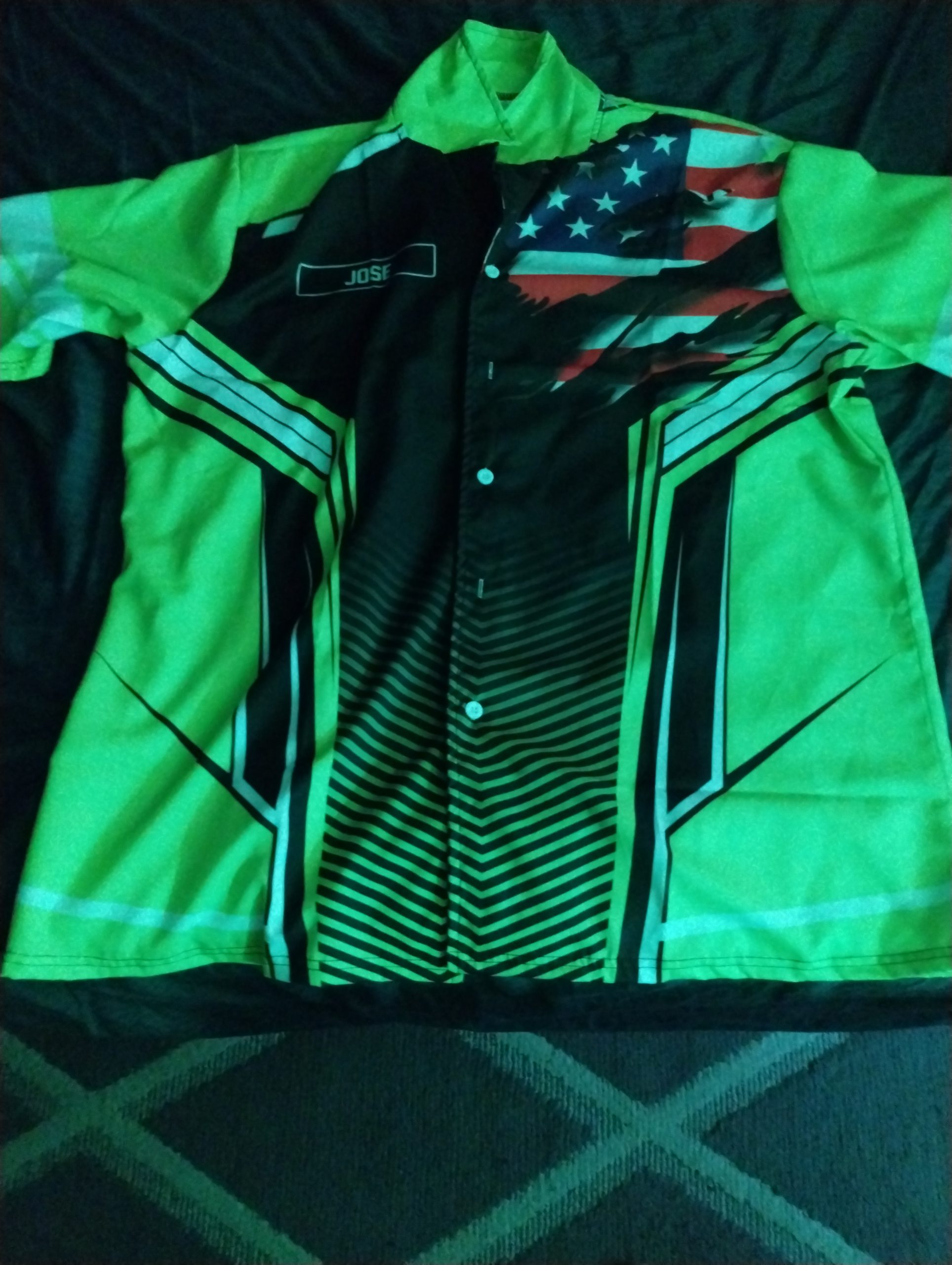 Click to view full screen Personalized Name Workwear Style All Over Printed Clothes NJ75 photo review