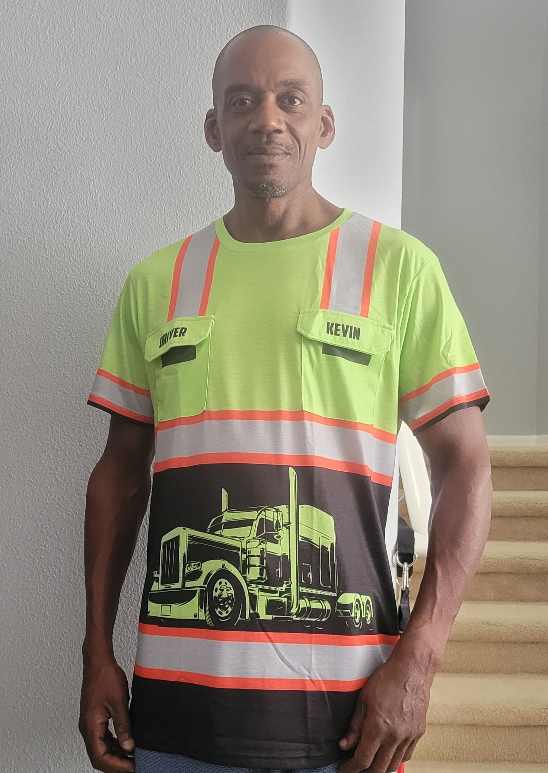 Click to view full screen Pocket - Personalized Name And Color Semi Truck Uniform All Over Printed Clothes AD235 photo review
