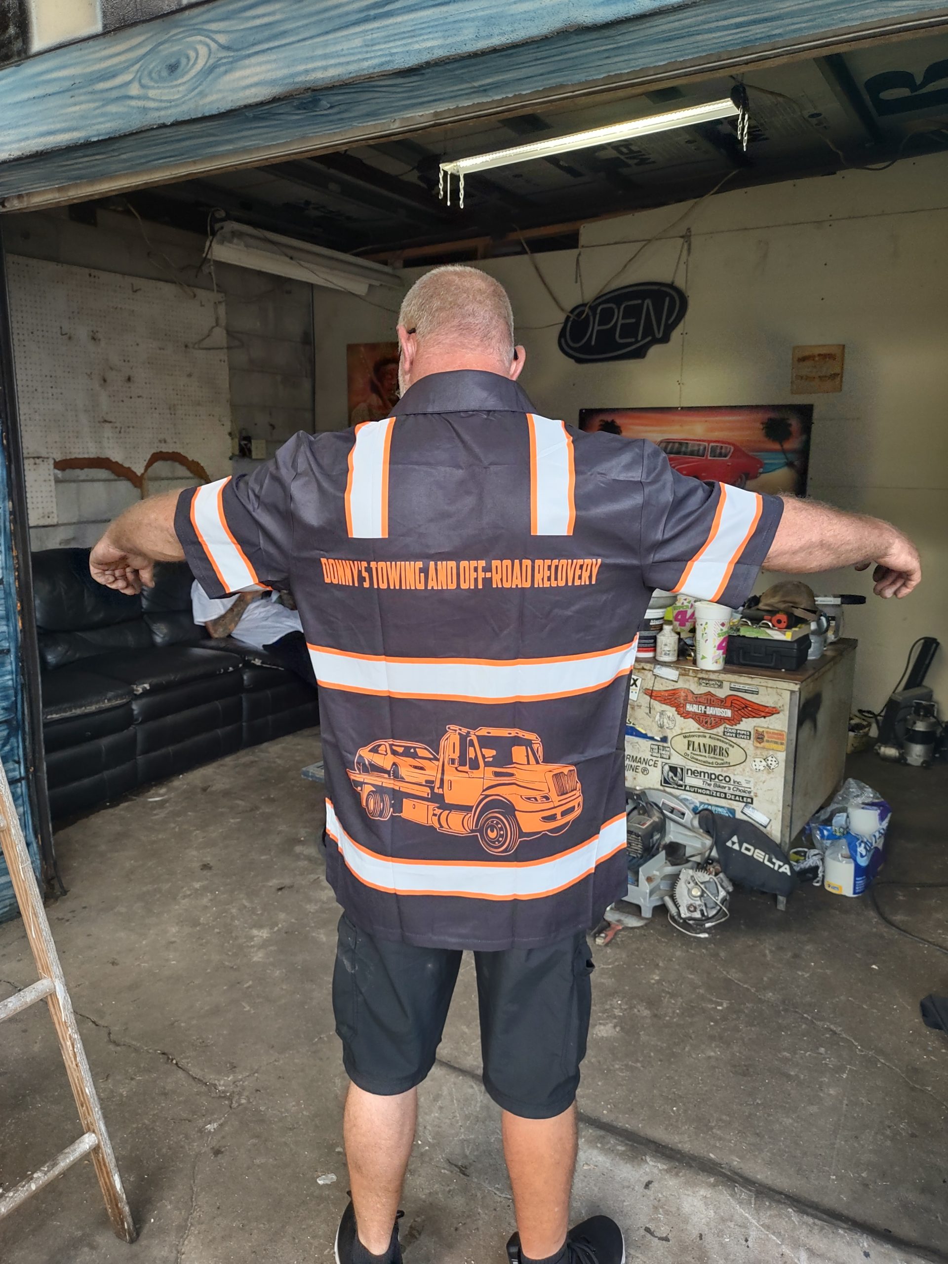 Click to view full screen Personalized Name And Color Love Tow Truck All Over Printed Clothes TN668 photo review
