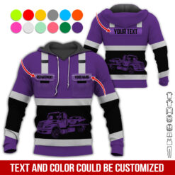 Pocket-Custom Name and Color Love Tow Truck Hoodie - photo 407