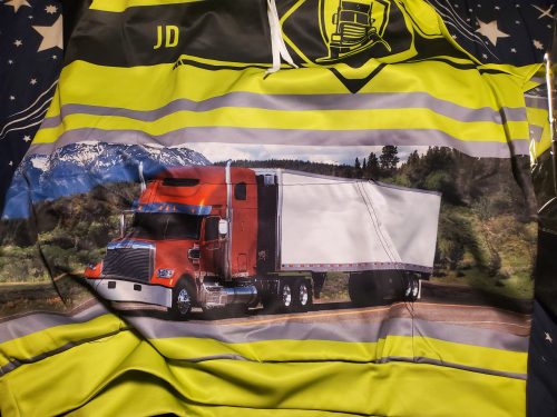 Customized Text And Photo Semi Truck Full Color All Over Printed Clothes SS378 photo review