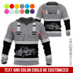 Pocket-Custom Name and Color Love Tow Truck Hoodie - photo 327