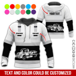 Pocket-Custom Name and Color Love Tow Truck Hoodie - photo 367