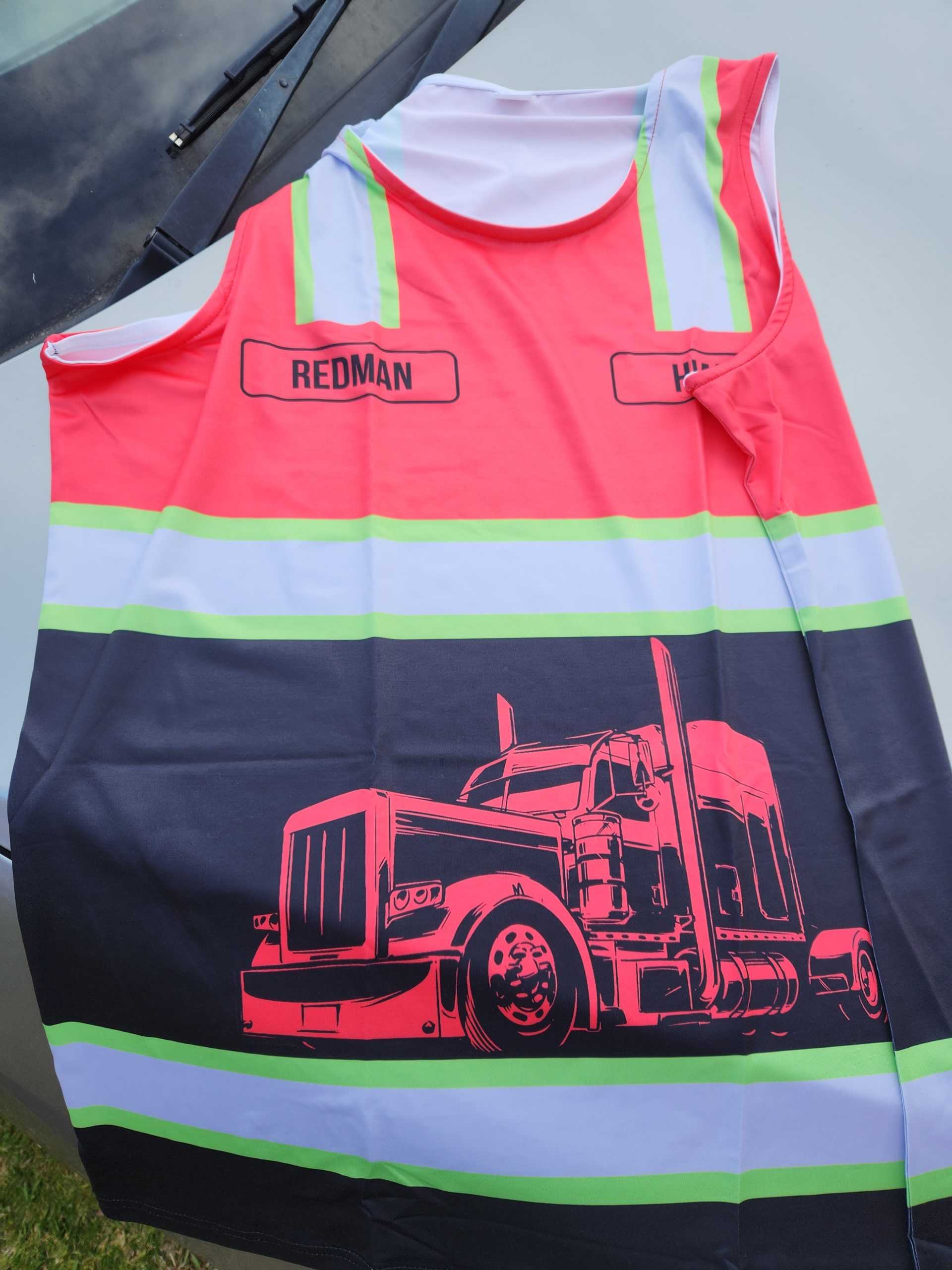Click to view full screen Customized Name Full Color Semi Truck All Over Printed Clothes AA784 photo review