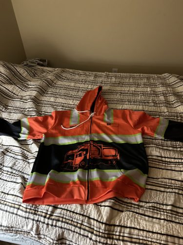 Customized Text And Color Garbage Truck Driver 3D All Over Printed Clothes IN117 photo review