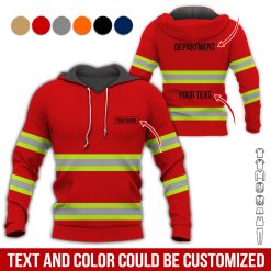 Custom Name and Text Firefighter Uniform 3D Hoodie - photo 88