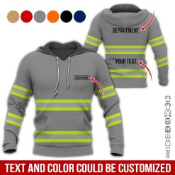 Custom Name and Text Firefighter Uniform 3D Hoodie - photo 86