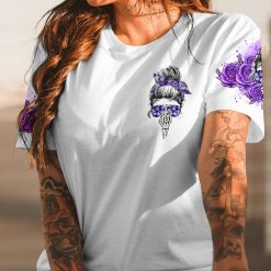 Violet Purple Yes I'm a B Flower Skull All Over - photo 2