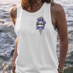 Violet Purple Yes I'm a B Flower Skull All Over - photo 9