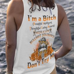 Orange Yes I’m a B Orange Flower Skull Hoodie - photo 10