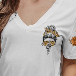 Orange Yes I’m a B Orange Flower Skull Hoodie - photo 5