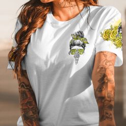 Yellow Yes I’m a B Yellow Flower Skull Hoodie - photo 2