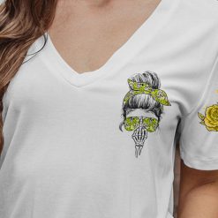 Yellow Yes I’m a B Yellow Flower Skull Hoodie - photo 5