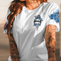 Blue Yes I’m a B Navy Flower Skull Hoodie - photo 2