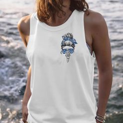 Blue Yes I’m a B Navy Flower Skull Hoodie - photo 9