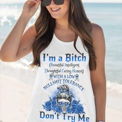 Blue Yes I’m a B Navy Flower Skull Hoodie - photo 11