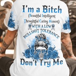 Blue Yes I’m a B Navy Flower Skull Hoodie - photo 3