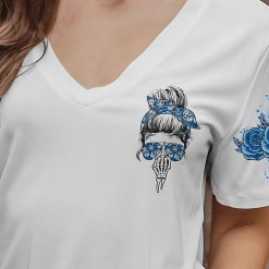 Blue Yes I’m a B Navy Flower Skull Hoodie - photo 4