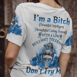Blue Yes I’m a B Navy Flower Skull Hoodie - photo 5
