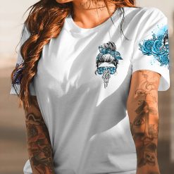 Sky Yes I’m a B Blue Flower Skull Hoodie - photo 2