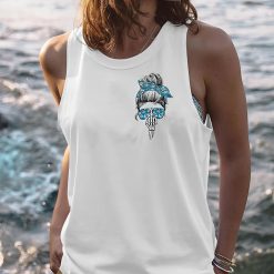 Sky Yes I’m a B Blue Flower Skull Hoodie - photo 9