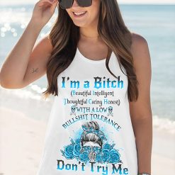 Sky Yes I’m a B Blue Flower Skull Hoodie - photo 11