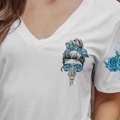 Sky Yes I’m a B Blue Flower Skull Hoodie - photo 4