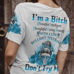 Sky Yes I’m a B Blue Flower Skull Hoodie - photo 5