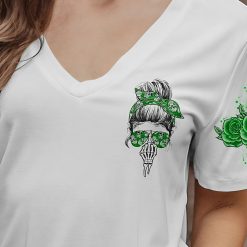 Green Yes I’m a B Green Flower Skull Hoodie - photo 4