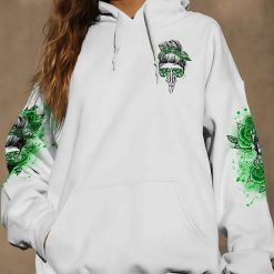 Green Yes I’m a B Green Flower Skull Hoodie - photo 7