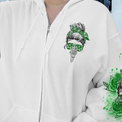 Green Yes I’m a B Green Flower Skull Hoodie - photo 8