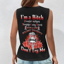 Custom Red Yes I’m a B Flower Skull All Over Print - photo 12